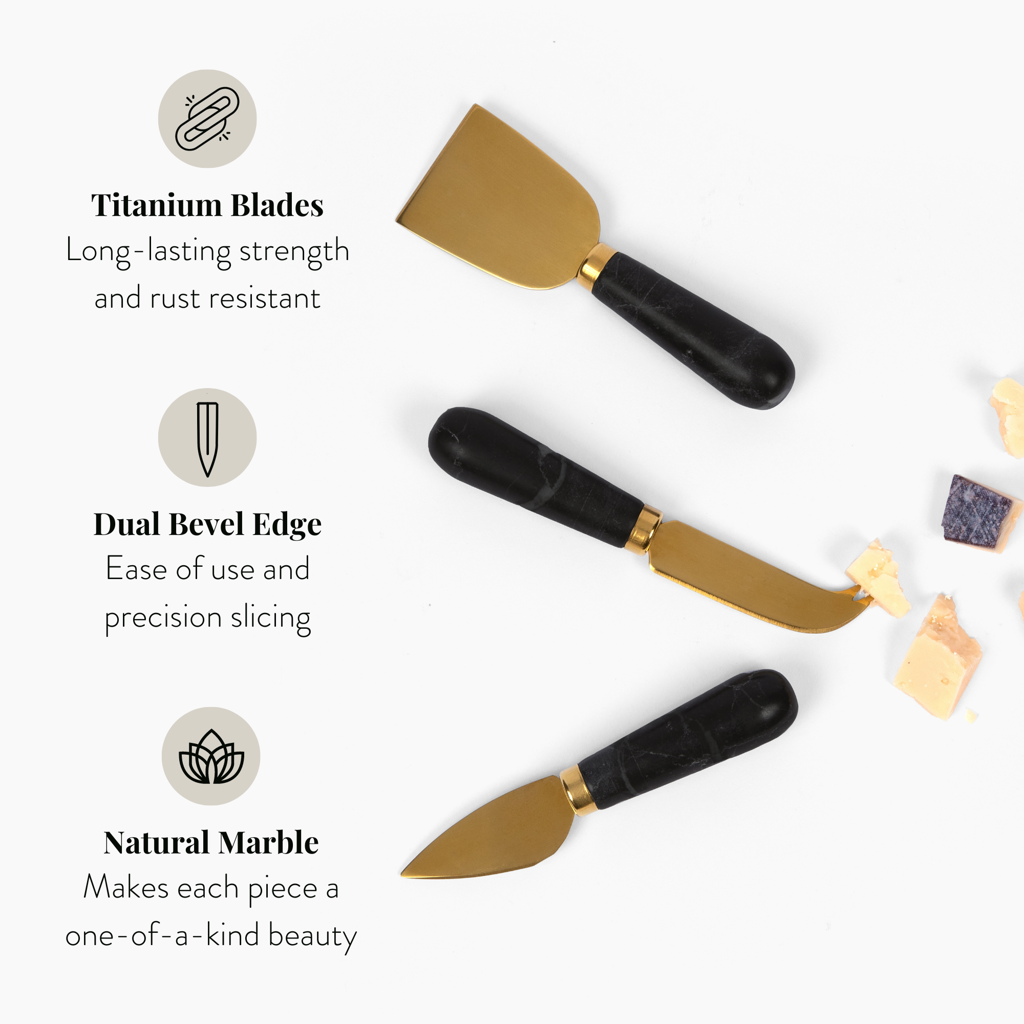Marble Cheese Knives