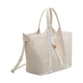 Load image into Gallery viewer, Malia Ivory Laser Cut Vegan Leather Tote Bag