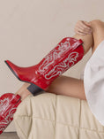 Load image into Gallery viewer, Amaya Western Boots in Cherry Red