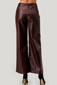 Load image into Gallery viewer, Chocolate Faux Leather Wide-Leg Pants