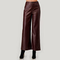 Load image into Gallery viewer, Chocolate Faux Leather Wide-Leg Pants