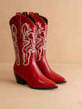 Load image into Gallery viewer, Amaya Western Boots in Cherry Red