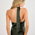 Load image into Gallery viewer, Deep Green Satin Halter