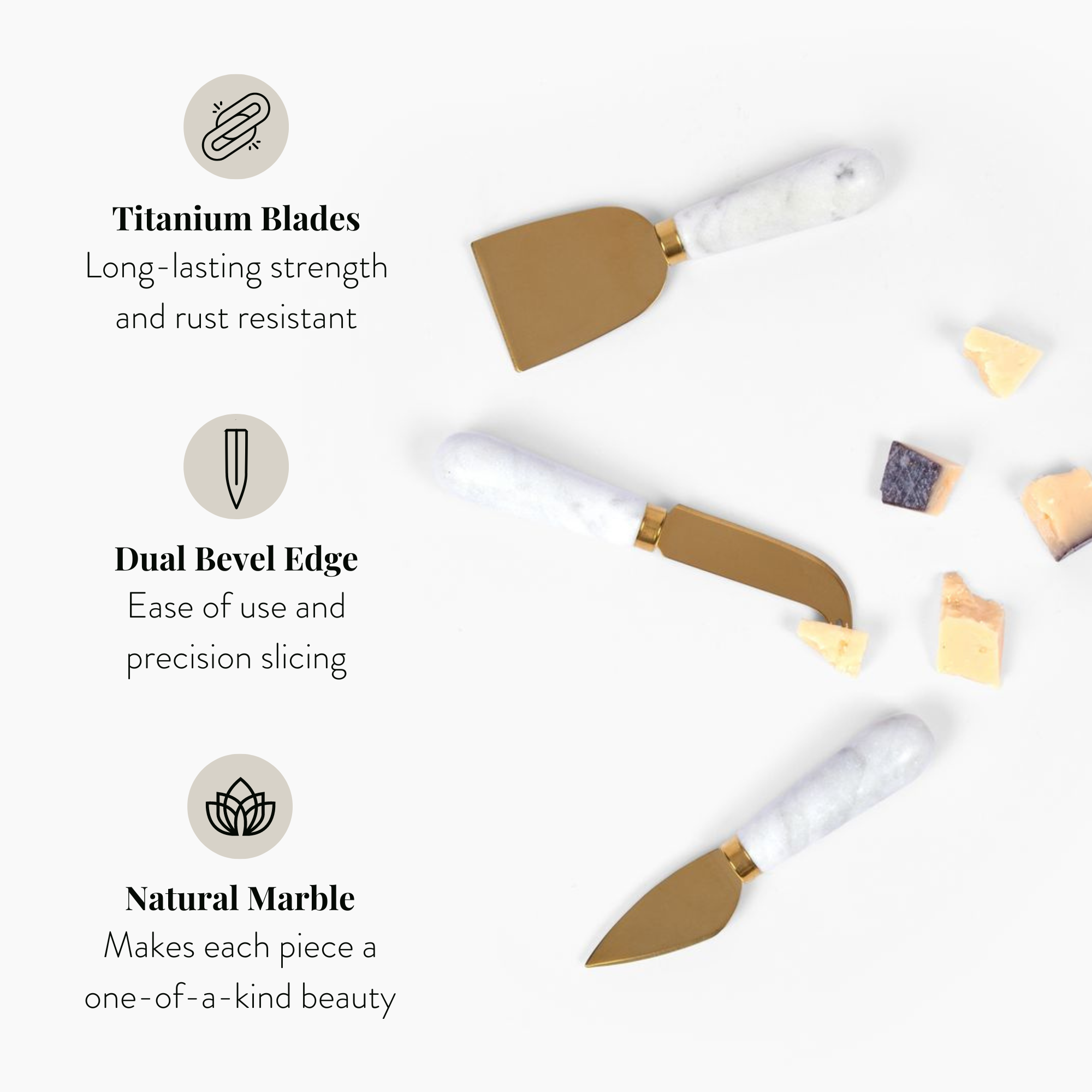 Marble Cheese Knives