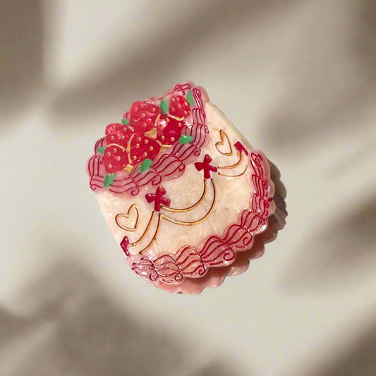 Hand-painted Party Cake Claw Hair Clip