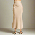 Load image into Gallery viewer, Champagne Satin Midi Skirt