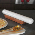 Load image into Gallery viewer, White Marble Rolling Pin and Wood Base