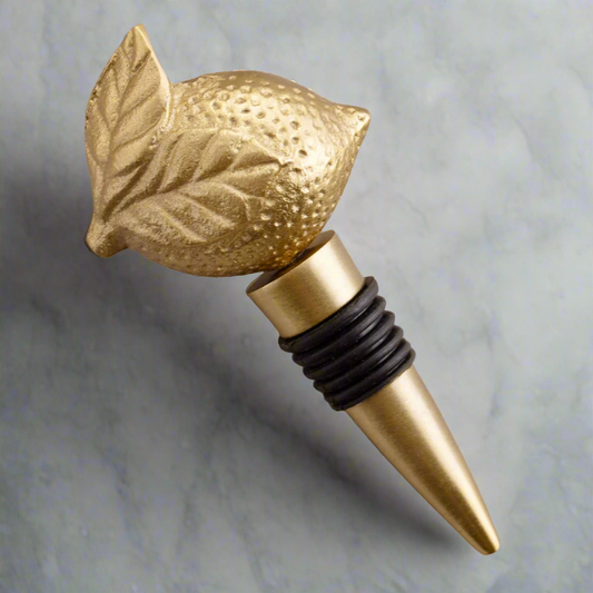 Gold Lemon Bottle Stopper