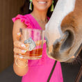 Load image into Gallery viewer, Horse Head Pewter Rocks Glass