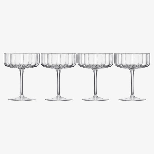 Clear Flower Coupes Set of 4