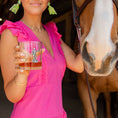 Load image into Gallery viewer, Standing Jockey Pewter Rocks Glass