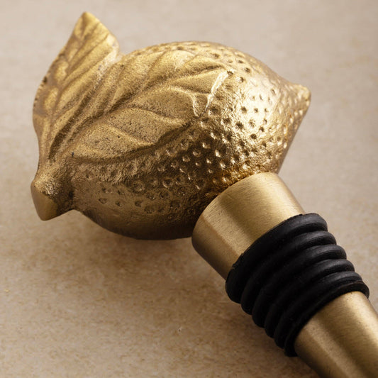 Gold Lemon Bottle Stopper