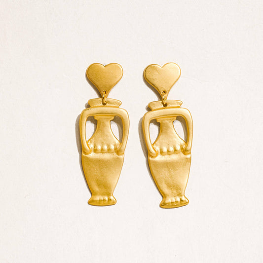 Vintage Heart Vase Earring