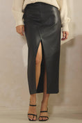 Load image into Gallery viewer, Faux Leather Midi Skirt
