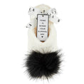 Load image into Gallery viewer, Ivory with Black Pom Pom Plush Slippers