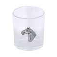 Load image into Gallery viewer, Horse Head Pewter Rocks Glass