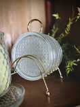 Load image into Gallery viewer, Glass Coasters Metal Caddy Set