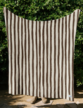 Load image into Gallery viewer, Stripe Plush Throw - Mocha & Cream
