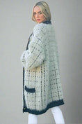 Load image into Gallery viewer, Fuzzy Grid Cardigan