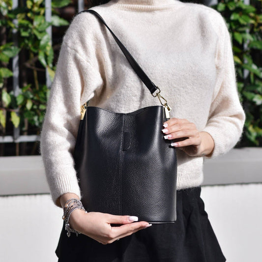 Macy Bag in Black Dollaro Leather