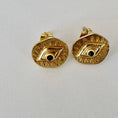 Load image into Gallery viewer, Tiny Green Eyes Post Earrings
