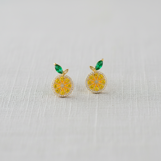 Colorful Zircon Fruit Stud Earrings