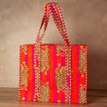 Load image into Gallery viewer, Quilted Feline Tote in Red
