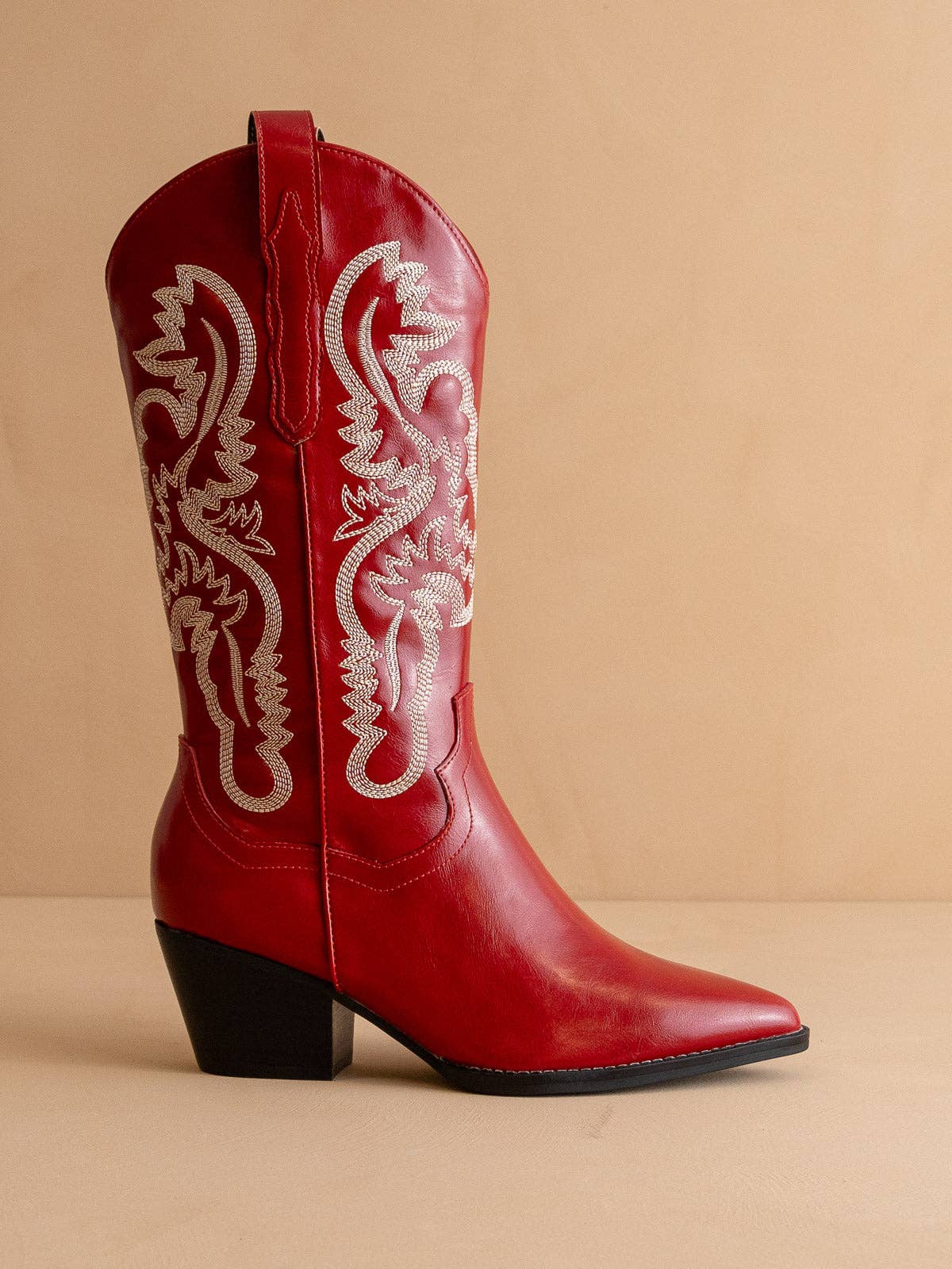 Amaya Western Boots in Cherry Red