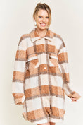 Load image into Gallery viewer, Orange Plaid teddy jacket
