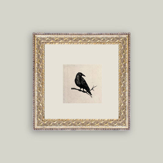 Crow Framed Antique Art