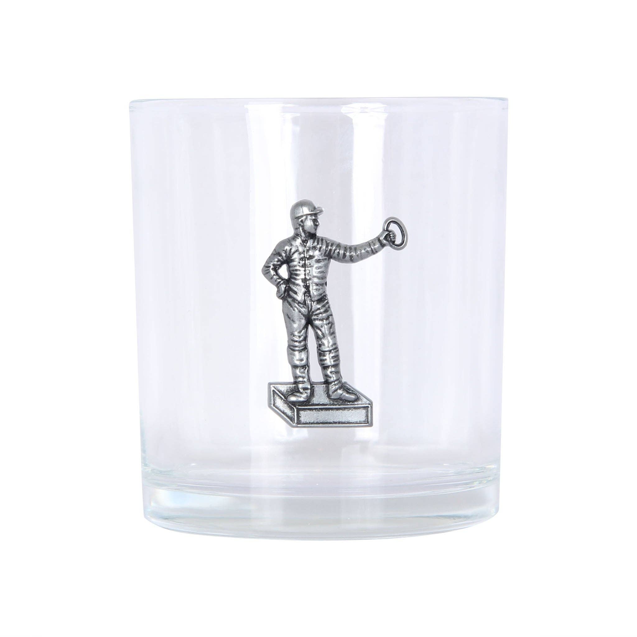 Standing Jockey Pewter Rocks Glass