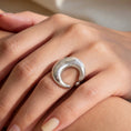 Load image into Gallery viewer, Silver Crescent Moon Ring
