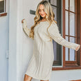 Load image into Gallery viewer, Pompom Detailed Pullover Sweater Dress
