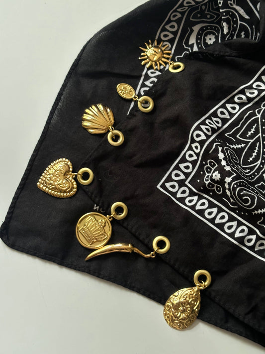 The Collector Black Bandana Necklace