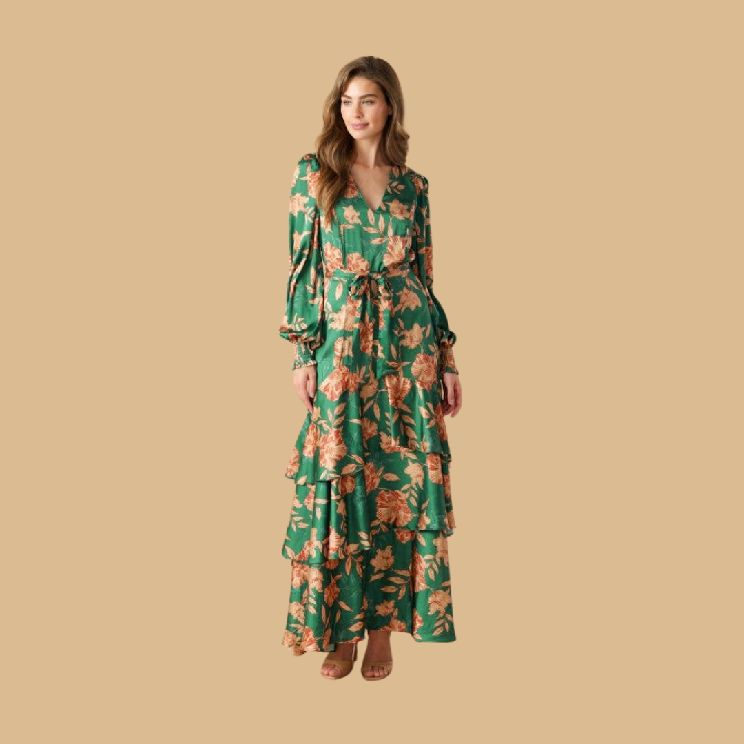 Green Floral Maxi Dress