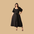 Load image into Gallery viewer, Black Textured Midi Dress
