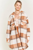 Load image into Gallery viewer, Orange Plaid teddy jacket
