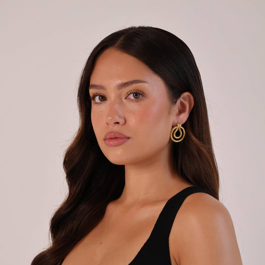 Ribbed Circular Earrings