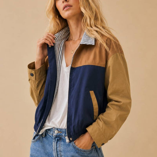 The Coastal Colorblock Bomber Jacket