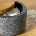 Load image into Gallery viewer, Concrete Salt Cellar with Wooden Lid
