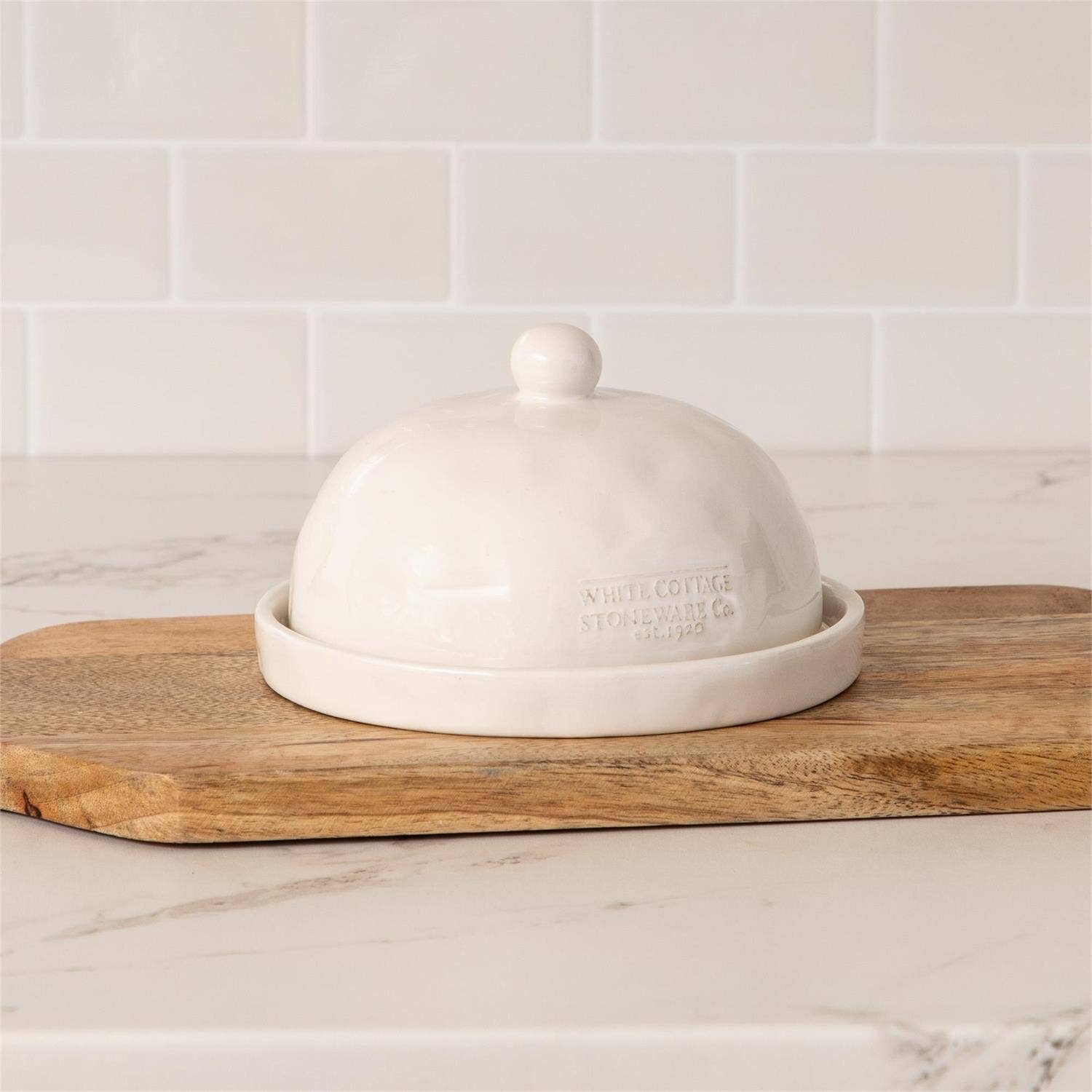 White Cottage Butter Dish