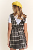 Load image into Gallery viewer, Black and White Tweed Overall Mini Dress
