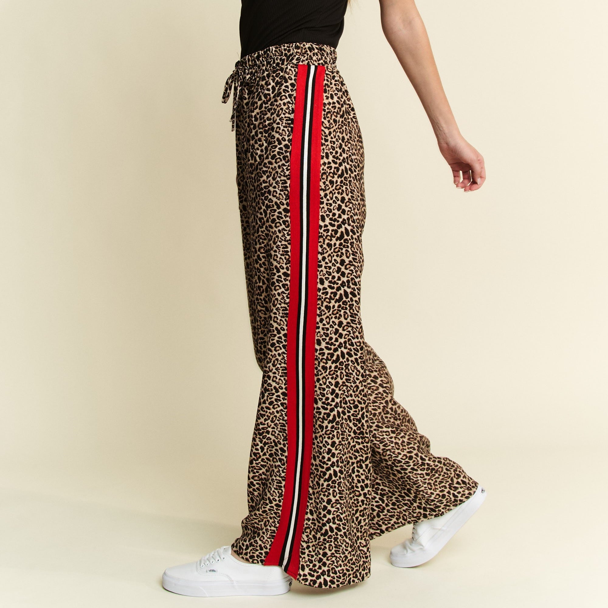 Leopard Print Wide Leg Pants