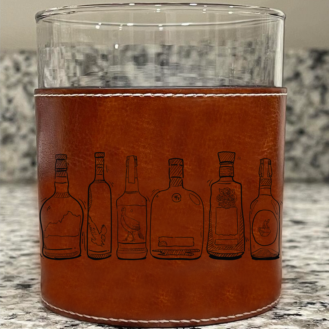 Bourbons of Kentucky  Faux Leather Rocks Glass