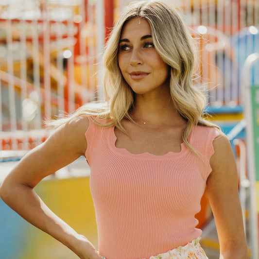 Sweater Tank in Flamingo