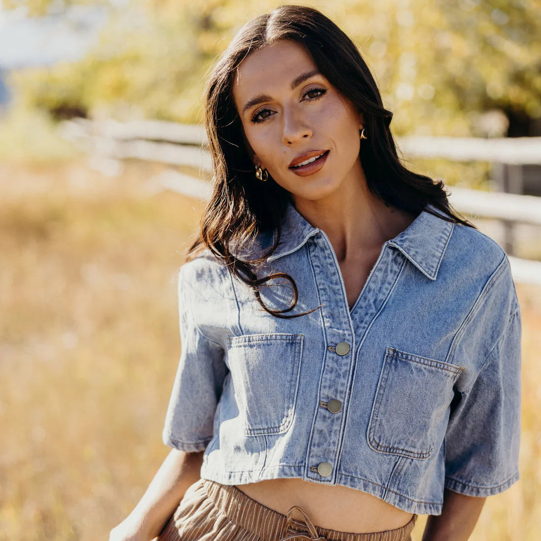 Cropped Denim Top