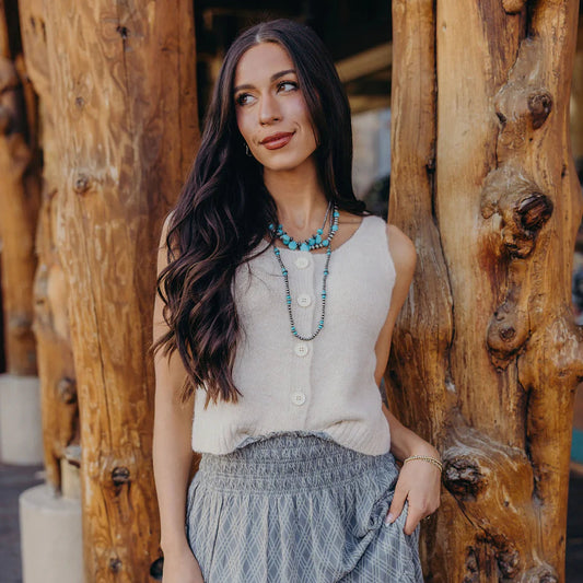 Button Up Sweater Vest in Buttercream