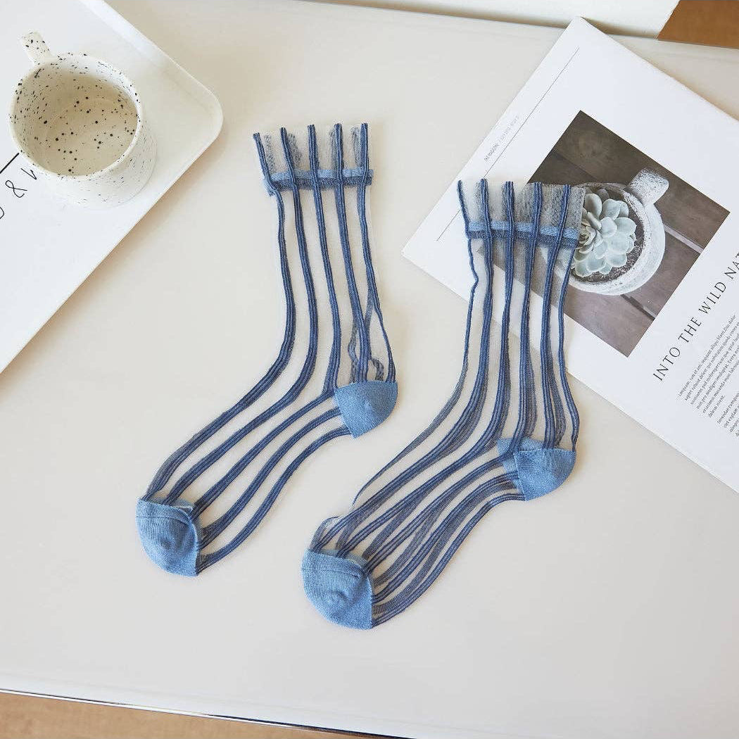 Sheer Stripe Crew Socks
