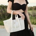 Load image into Gallery viewer, Malia Ivory Laser Cut Vegan Leather Tote Bag
