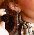 Load image into Gallery viewer, Silver Scalloped Hoop Earring
